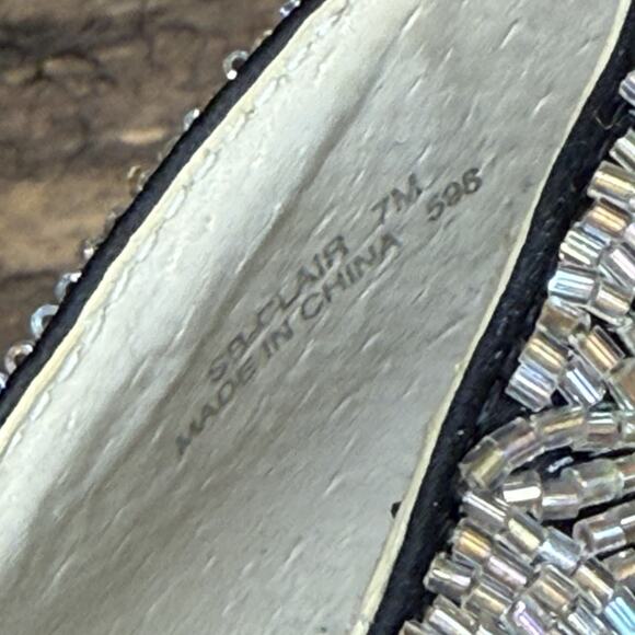 Betsey Johnson “Blue by Betsey Johnson” Silver Beaded Sequin Heels – Size 7M - Picture 9 of 11